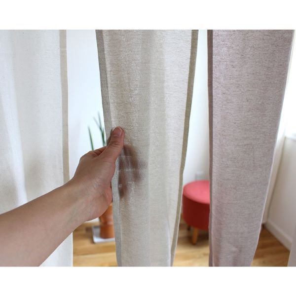 暖簾 約幅85×丈170cm×1枚 ブラウン 4連 ロング インド綿使用 和風 のれん 目隠し 間仕切り カーテン ノレン セーヌ 生活雑貨