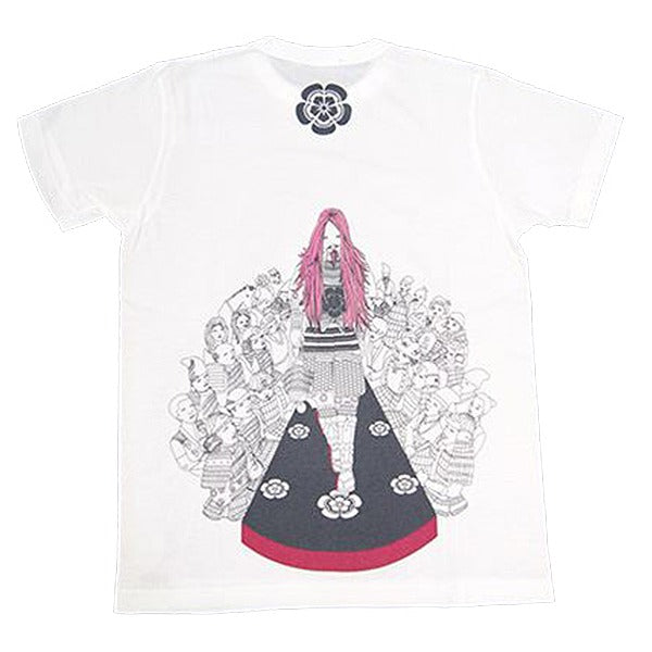 戦国武将Tシャツ 【織田信長 第2弾】 Lサイズ 半袖 ホワイト(白) 〔Uネック おもしろ〕