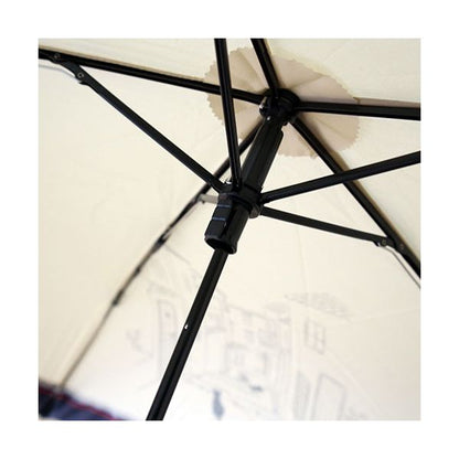 三国 MKN 50cm 折りたたみ傘 軽量コンパクト チェック切継ぎと猫 Tiny mini 5本骨のミニタイプ サックス(ライトブルー) A2112373