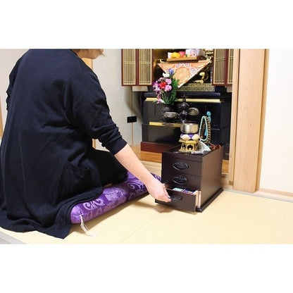 ミニ チェスト 収納棚 3段 約幅23×奥行き32×高さ25cm 木製 桐材 和風 完成品 お仏壇 仏間 リビング【代引不可】