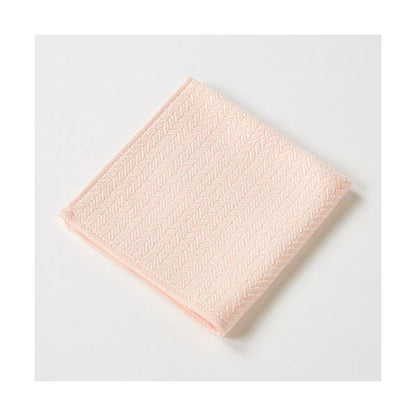 (まとめ) 楠橋紋織 くすばしタオル わた音 ヘリンボン ハンカチタオル 約25cm×25cm ピンク 1-65608-86-P 【×5セット】
