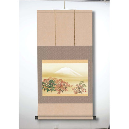 〔 横山大観生誕150年 〕 富士図 富士絵画 高精彩特色技術絵 横山大観 霊峰富士 掛軸 尺三 日本心神