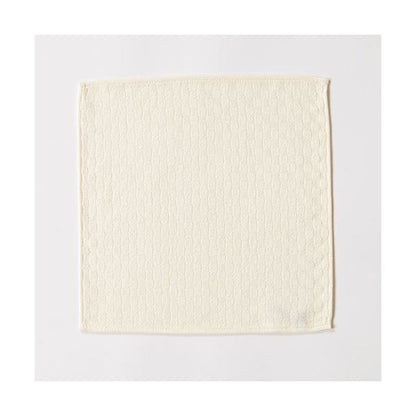【5個セット】楠橋紋織 くすばしタオル わた音 しゅす織り ハンカチタオル 約25cm×25cm オフホワイト 1-60623-86-OWX5