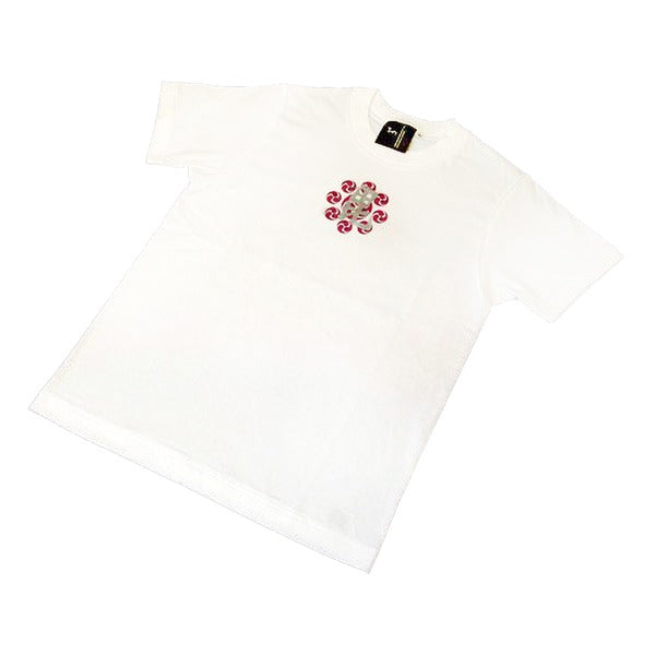 戦国武将Tシャツ 【上杉謙信 毘】 XSサイズ 半袖 綿100% ホワイト(白) 〔Uネック おもしろ〕