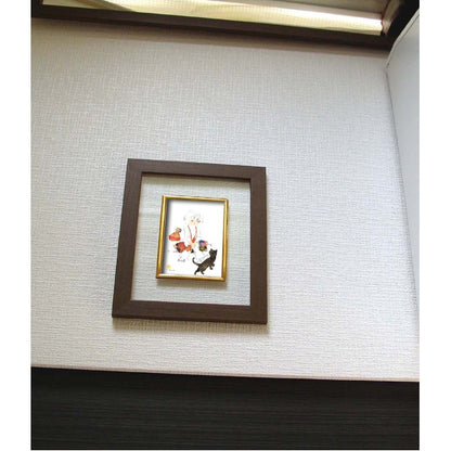 奥が透けて見えるフレーム いわさきちひろ 透明 ブラウン フレーム 黒い猫と少女 絵画額 額 額縁 フレーム