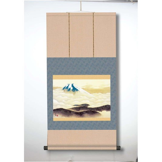 〔 横山大観生誕150年 〕 富士図 富士絵画 高精彩特色技術絵 横山大観 霊峰富士 掛軸 尺三 霊峰不二
