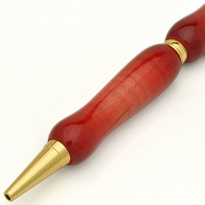 キャンディカラー ボールペン/文房具 【Red カーリーメイプル】 クロスタイプ 芯：0.7mm 日本製 文具 『Air Brush Wood Pen』