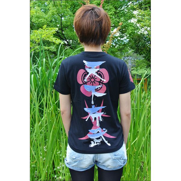 戦国武将Tシャツ 【織田信長 天下布武】 Lサイズ 半袖 綿100% ブラック(黒) 〔Uネック おもしろ〕
