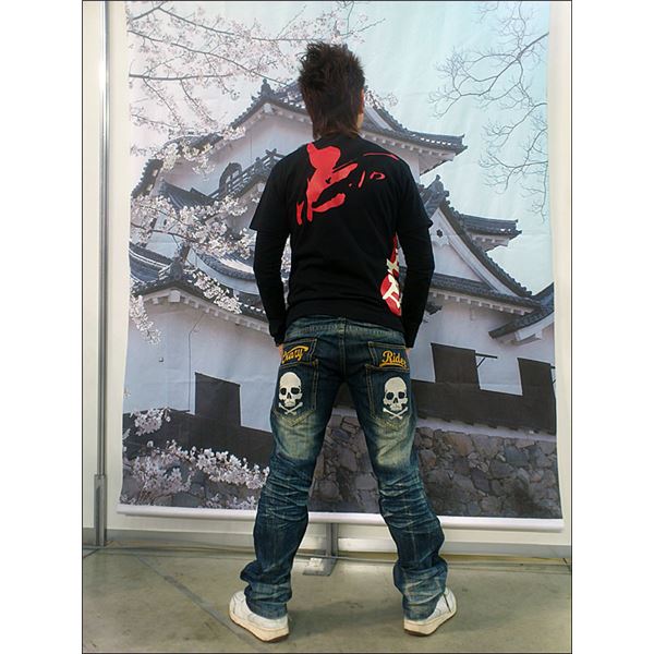 戦国武将Tシャツ 【石田三成 大一大万大吉】 Lサイズ 半袖 綿100% ブラック(黒) 〔Uネック おもしろ〕