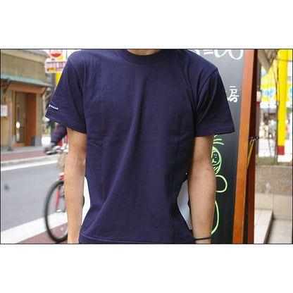 戦国武将Tシャツ 【加藤清正 桔梗紋】 XLサイズ 半袖 綿100% ネイビー(紺) 〔メンズ 大きいサイズ Uネック おもしろ〕
