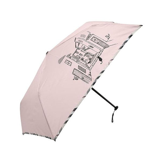 三国 MKN 50cm軽量コンパクトミニ傘 チェックパイピングと猫 Tiny mini Tote(トートバッグ) ピンク A3114306