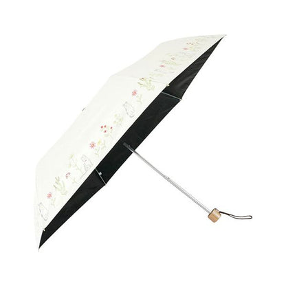 三国 MKN 遮光&遮熱 黒コーティング傘 50cm楽ミニ ボタニカルCAT mini オフホワイト S2512401