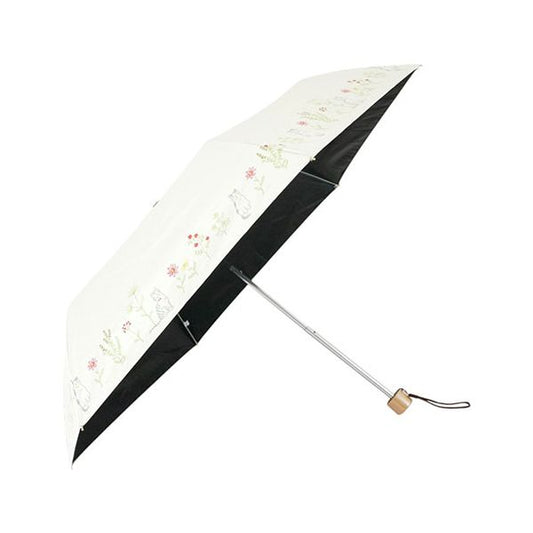 三国 MKN 遮光&遮熱 黒コーティング傘 50cm楽ミニ ボタニカルCAT mini オフホワイト S2512401