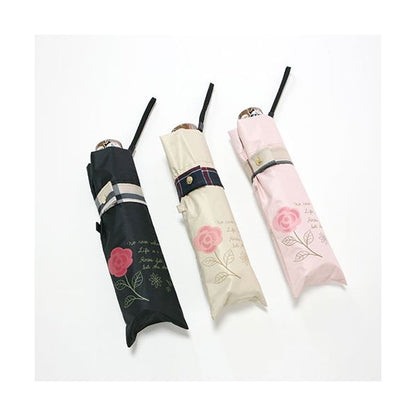三国 MKN 遮光&遮熱 黒コーティング傘 50cm楽ミニ バラと猫 mini ベージュ S2517515