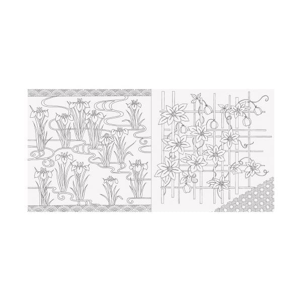 （まとめ）パイインターナショナル 和の花暦と花もよう ぬり絵ブック【×3セット】
