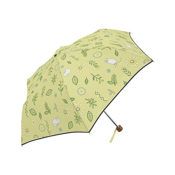 三国 MKN 雨でも晴れでも安心 シルバーコーティング雨晴兼用 55cm耐風楽ミニ傘 kasvi&CAT イエロー S2711511
