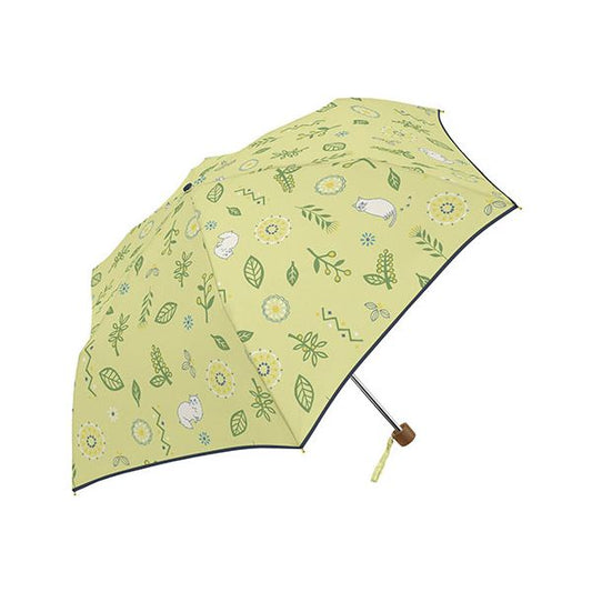 三国 MKN 雨でも晴れでも安心 シルバーコーティング雨晴兼用 55cm耐風楽ミニ傘 kasvi&CAT イエロー S2711511