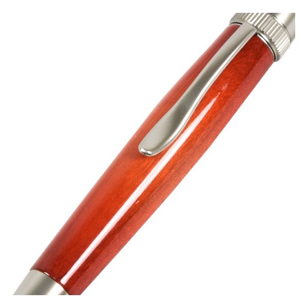 キャンディカラー ボールペン/文房具 【Orange カーリーメイプル】 パーカータイプ 芯：0.7mm 日本製 文具 『Air Brush Wood Pen』