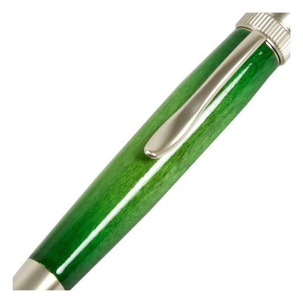 キャンディカラー ボールペン/文房具 【Green カーリーメイプル】 パーカータイプ 芯：0.7mm 日本製 文具 『Air Brush Wood Pen』