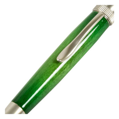 キャンディカラー ボールペン/文房具 【Green カーリーメイプル】 パーカータイプ 芯：0.7mm 日本製 文具 『Air Brush Wood Pen』