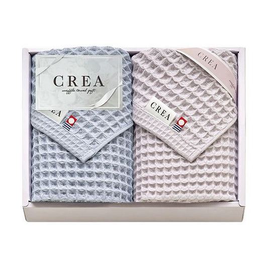 CREA×今治ワッフルソフト フェイスタオル2P 31×80cm B1115594