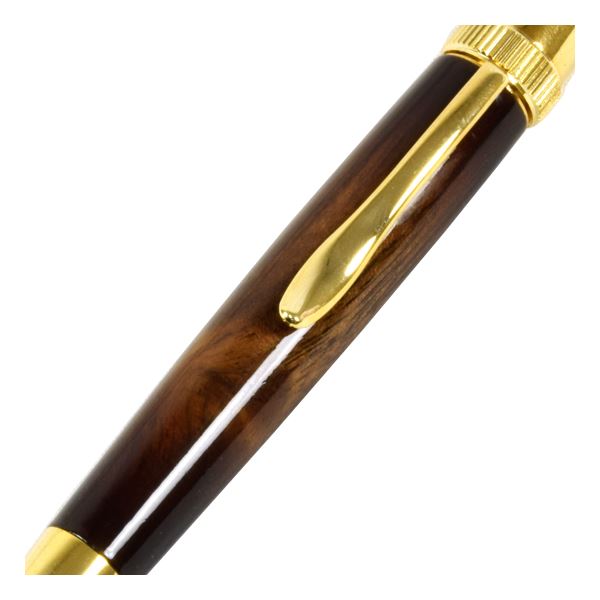 サンバースト ボールペン/文房具 【胡桃 ウォールナット パーカータイプ】 芯：0.7mm 日本製 文具 『Air Brush Wood Pen』