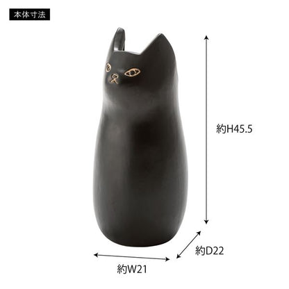 傘立て アンブレラスタンド 約幅21×奥行22×高さ45.5cm 猫型 ブラウン 陶器 完成品 玄関 入口 エントランス 店舗 オフィス
