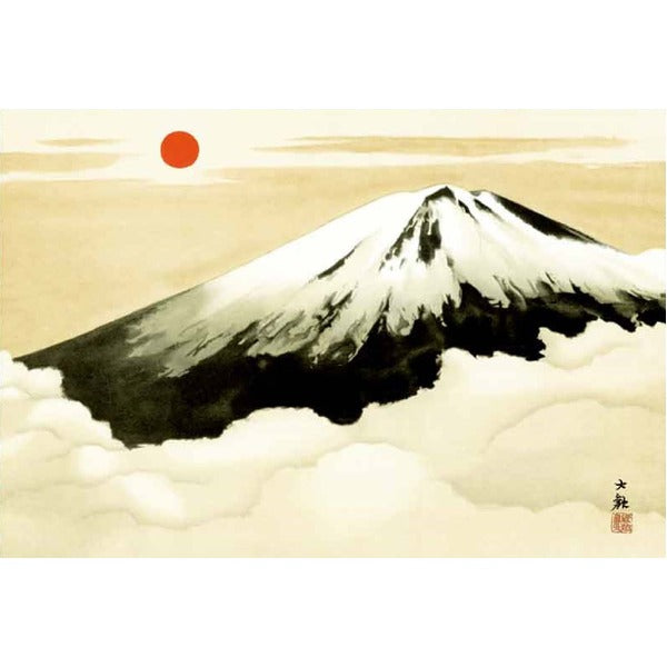 〔 横山大観生誕150年 〕 富士図 富士絵画 高精彩特色技術絵 横山大観 霊峰富士 掛軸 尺三 霊峰不二