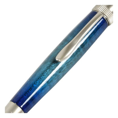 キャンディカラー ボールペン/文房具 【Blue カーリーメイプル】 パーカータイプ 芯：0.7mm 日本製 文具 『Air Brush Wood Pen』