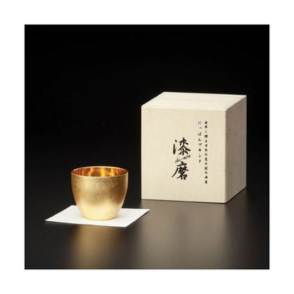 ウチキ 漆磨 漆塗りカップ 箔衣(はくごろも) ぐい呑 (二重構造 内金メッキ) SCW-GK801