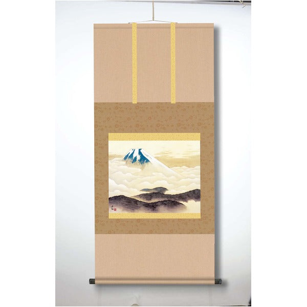 〔 横山大観生誕150年 〕 富士図 富士絵画 高精彩特色技術絵 横山大観 霊峰富士 掛軸 尺五 霊峰不二
