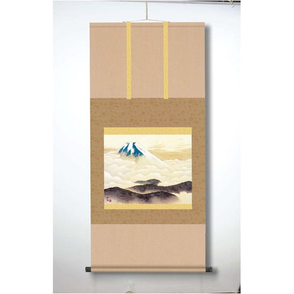 〔 横山大観生誕150年 〕 富士図 富士絵画 高精彩特色技術絵 横山大観 霊峰富士 掛軸 尺五 霊峰不二