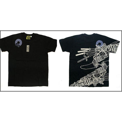 戦国武将Tシャツ 【加藤清正】 Sサイズ 半袖 綿100% ブラック(黒) 〔Uネック おもしろ〕