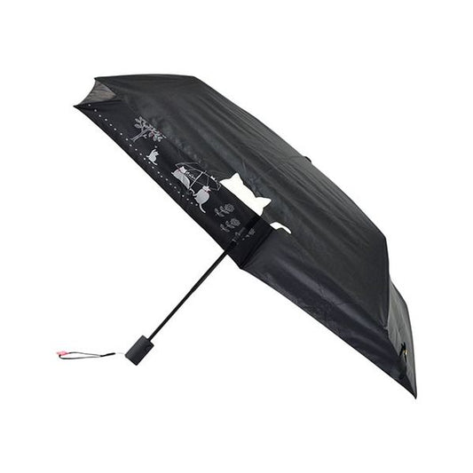 三国 MKN 遮光&遮熱 黒コーティング傘 ALL Weather対応 50cm自動開閉ミニ 傘と猫 ブラック S3517402