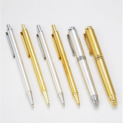 金属 万年筆/文房具 【アルミ シルバーカラー】 日本製 中太字 文具 オフィス用品 ステーショナリー『Metal Pen』