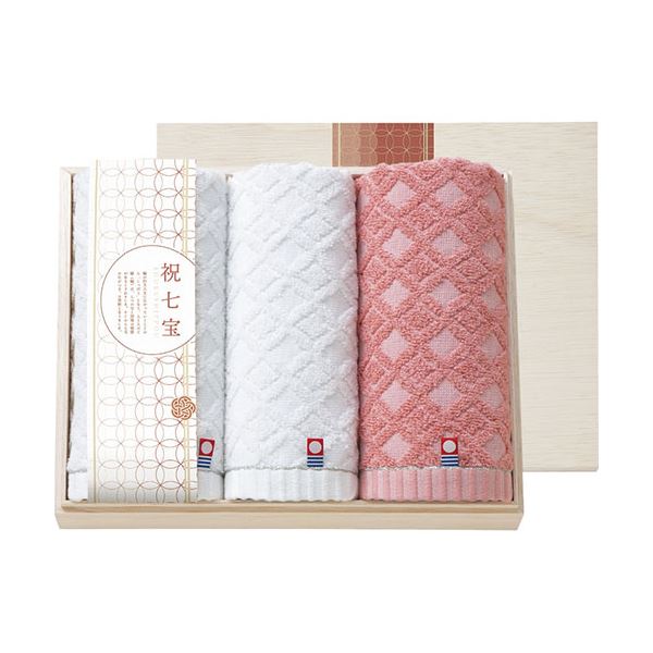祝七宝 フェイスタオル2P&ウォッシュタオル(国産木箱入) C6056539