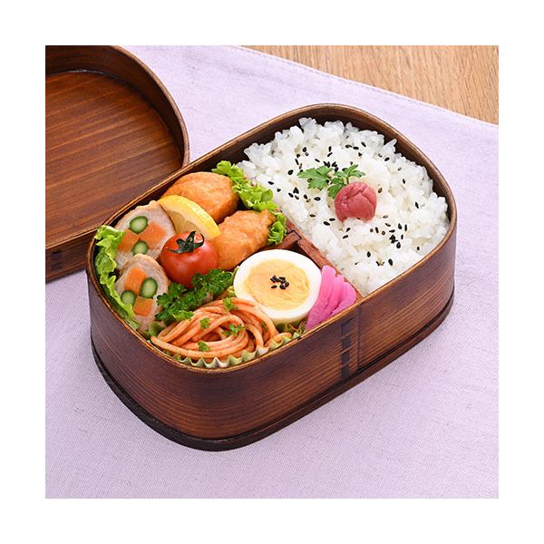 曲げわっぱ弁当箱(大) 取り外し可能な仕切り付 盛り付けしやすい 洗いやすい ナチュラルな風合い MWB-850