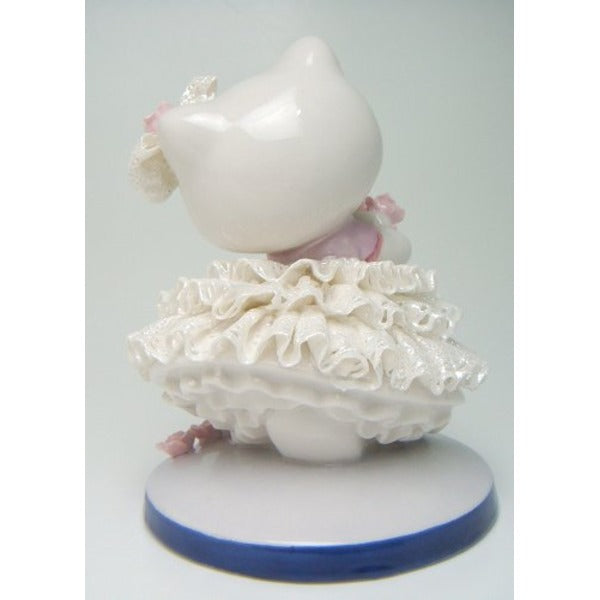 Hello Kitty ハローキティ レースドール 陶製人形 ホワイト 磁器 高さ14×ベース径11cm 日本製【代引不可】
