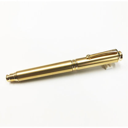 金属 万年筆/文房具 【真鍮 ゴールドカラー】 日本製 中太字 文具 オフィス用品 ステーショナリー『Metal Pen』