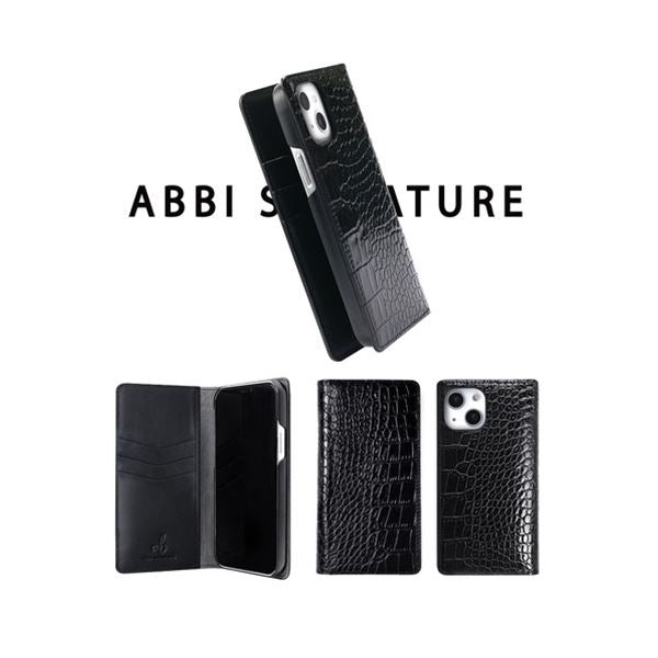 abbi SIGNATURE LIPARI イタリアンレザーダイアリーケース for iPhone 13 Pro Max ブラック ABS21822i13PMBK