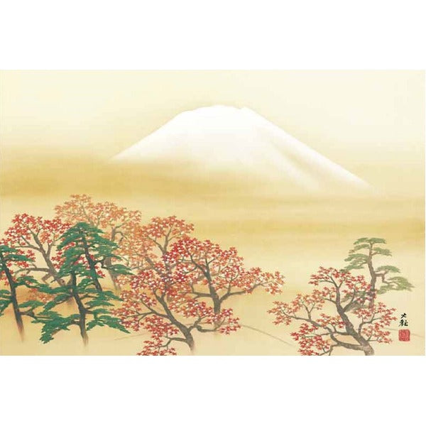 〔 横山大観生誕150年 〕 富士図 富士絵画 高精彩特色技術絵 横山大観 霊峰富士 掛軸 尺三 日本心神
