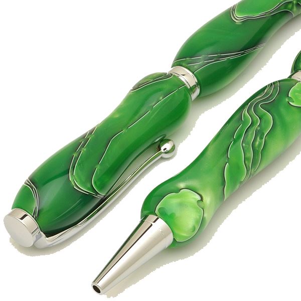アクリルボールペン/文房具 【レイクグリーン Green】 クロスタイプ 芯：0.7mm 日本製 文具 オフィス用品 『Marble Pen』