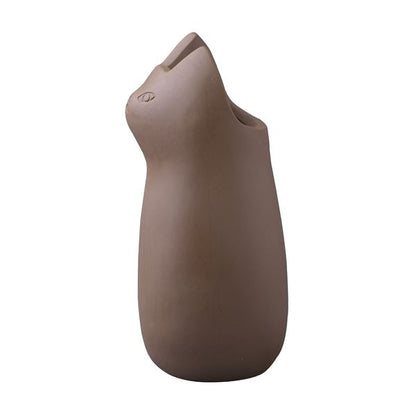傘立て アンブレラスタンド 約幅21×奥行22×高さ45.5cm 猫型 ブラウン 陶器 完成品 玄関 入口 エントランス 店舗 オフィス