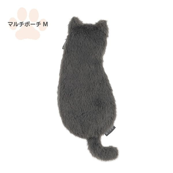 ねこのせ マルチポーチM 灰ロシアン NNS-MP02-GY