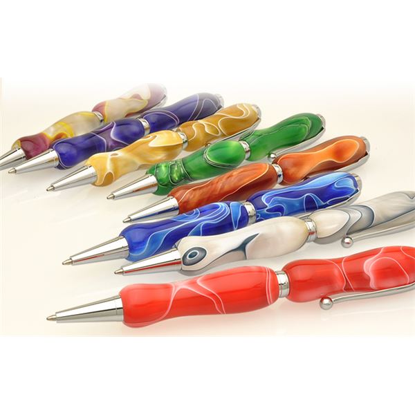 アクリルボールペン/文房具 【パールホワイト White×Gray】 クロスタイプ 芯：0.7mm 日本製 文具 オフィス用品 『Marble Pen』