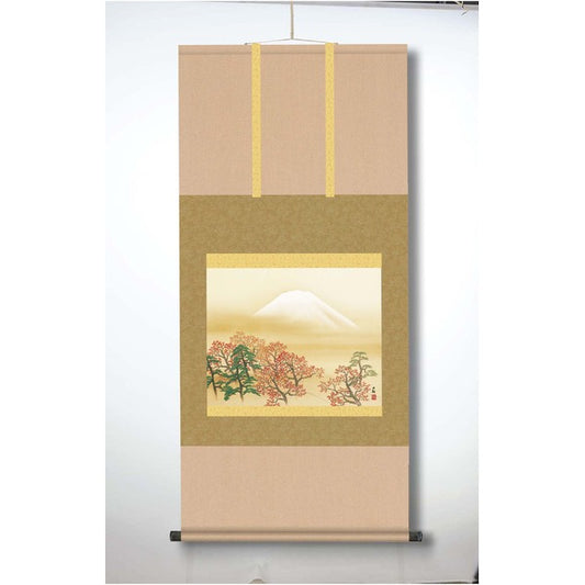 〔 横山大観生誕150年 〕 富士図 富士絵画 高精彩特色技術絵 横山大観 霊峰富士 掛軸 尺五 日本心神