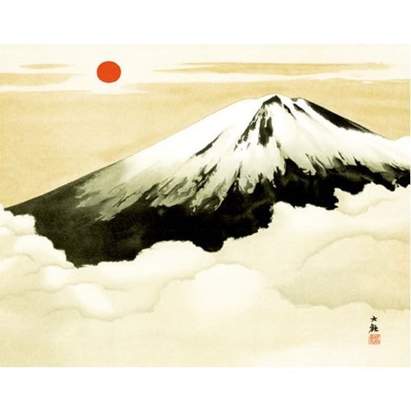 〔 横山大観生誕150年 〕 富士図 富士絵画 高精彩特色技術絵 横山大観 霊峰富士 掛軸 尺五 霊峰不二