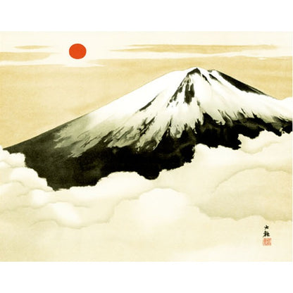 〔 横山大観生誕150年 〕 富士図 富士絵画 高精彩特色技術絵 横山大観 霊峰富士 掛軸 尺五 霊峰不二
