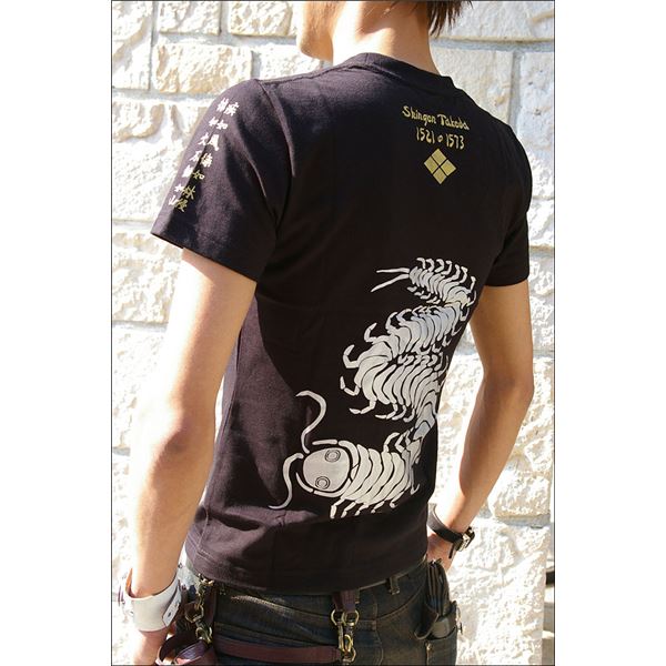 戦国武将Tシャツ 【武田信玄 復刻】 XSサイズ えんじ 半袖 綿100% 〔Uネック おもしろ〕
