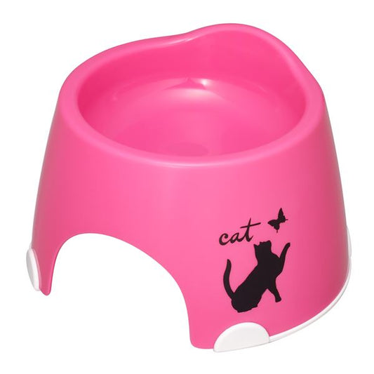 （まとめ）猫専用フードボウル すべり止め付 ピンク【×5セット】 (猫用品)【代引不可】